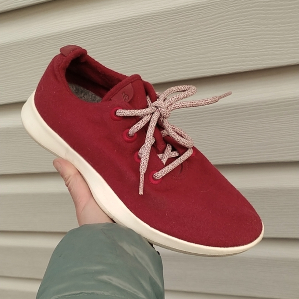 Allbirds wool runner red lace up sneakers women's 9